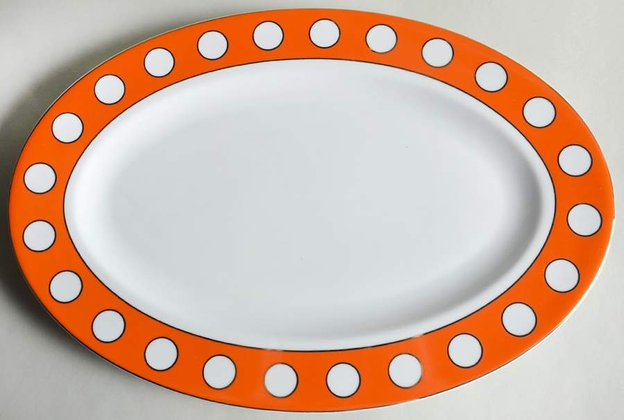 Mod Dot 12" Oval Serving Platter by Jonathan Adler-1