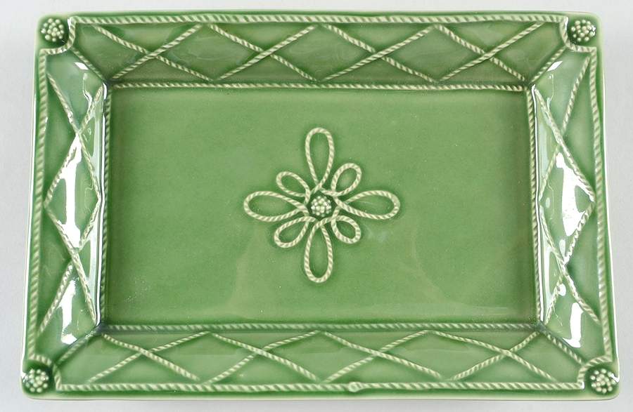 Jardins du Monde Garden Green 10" Rectangular Tray by Juliska Ceramics-1