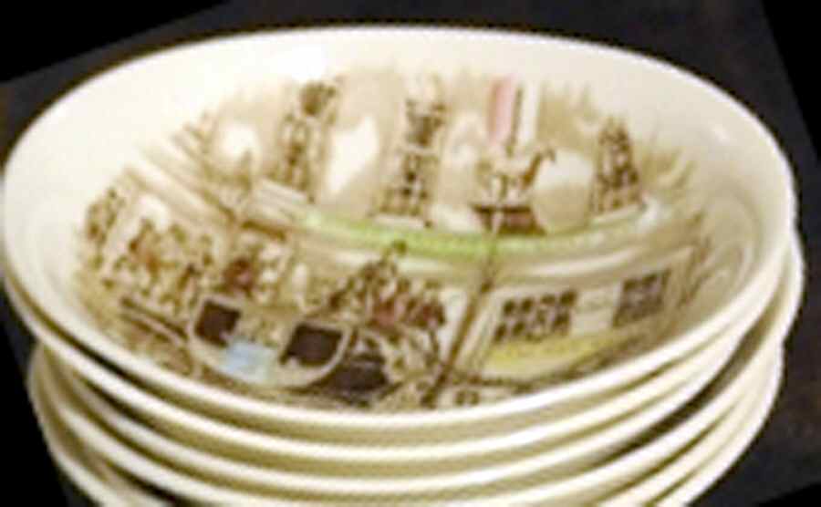 Coaching Scenes Coupe (Multicolor) Fruit/Dessert (Sauce) Bowl by Johnson Brothers-1