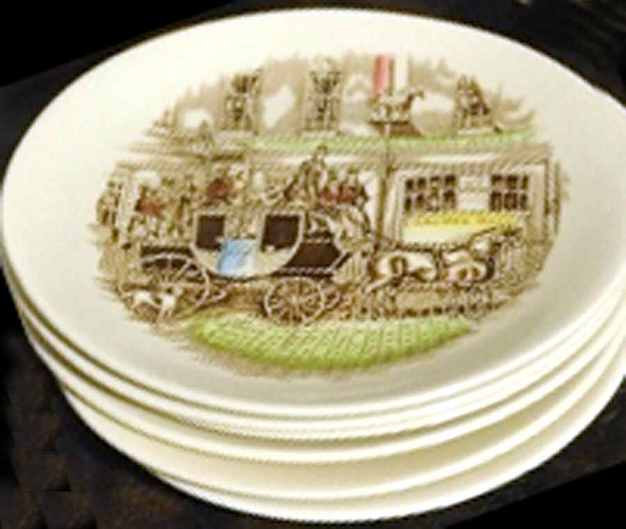 Coaching Scenes Coupe (Multicolor) Salad Plate by Johnson Brothers-1