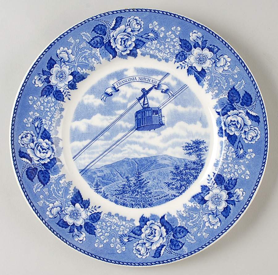 Aerial Tramway Blue Dinner Plate by Jonroth Studios-1