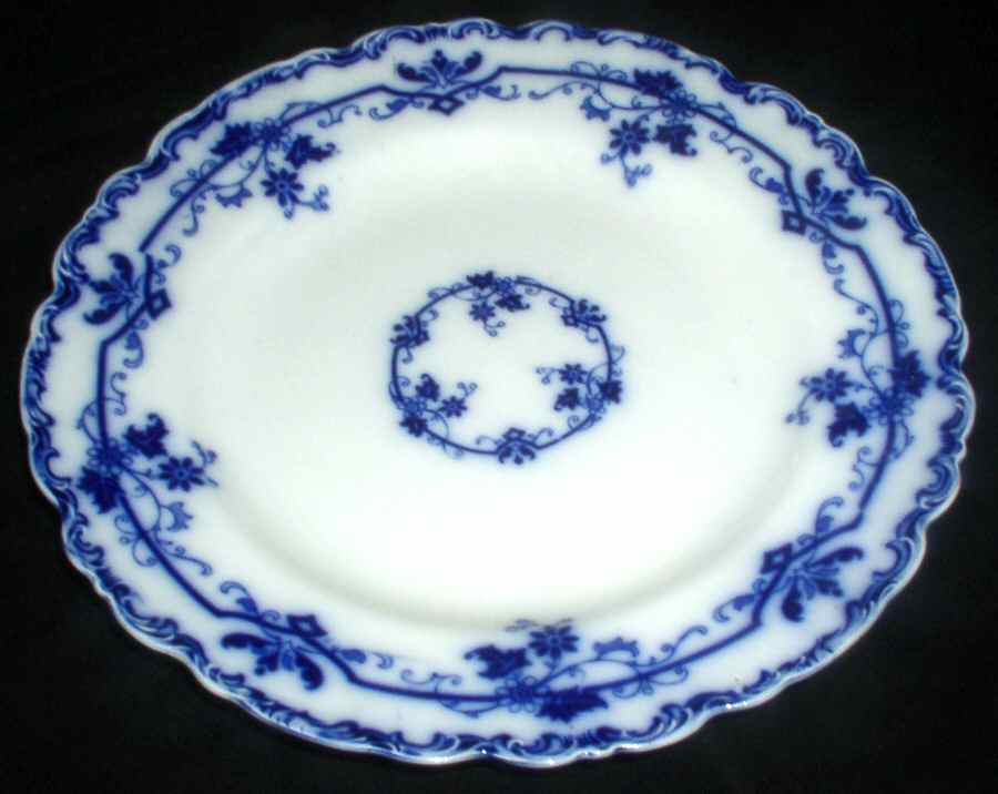Oxford (Flow Blue, No Gold) Dinner Plate by Johnson Brothers-1