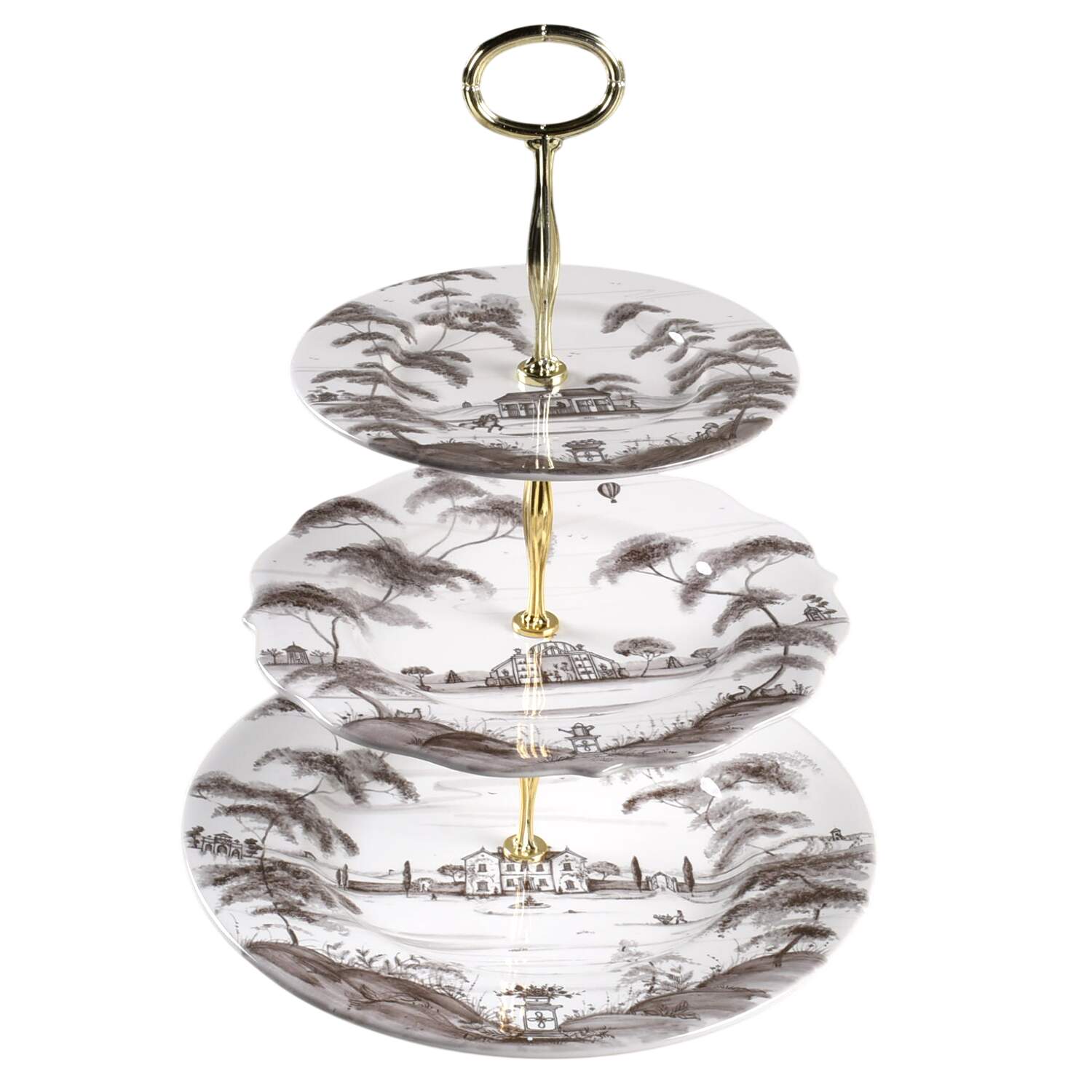 Country Estate - Flint 13 7/8"-14 1/4" 3-Tiered Serving Tray(DP,SP,BB) HC by Juliska Ceramics-1