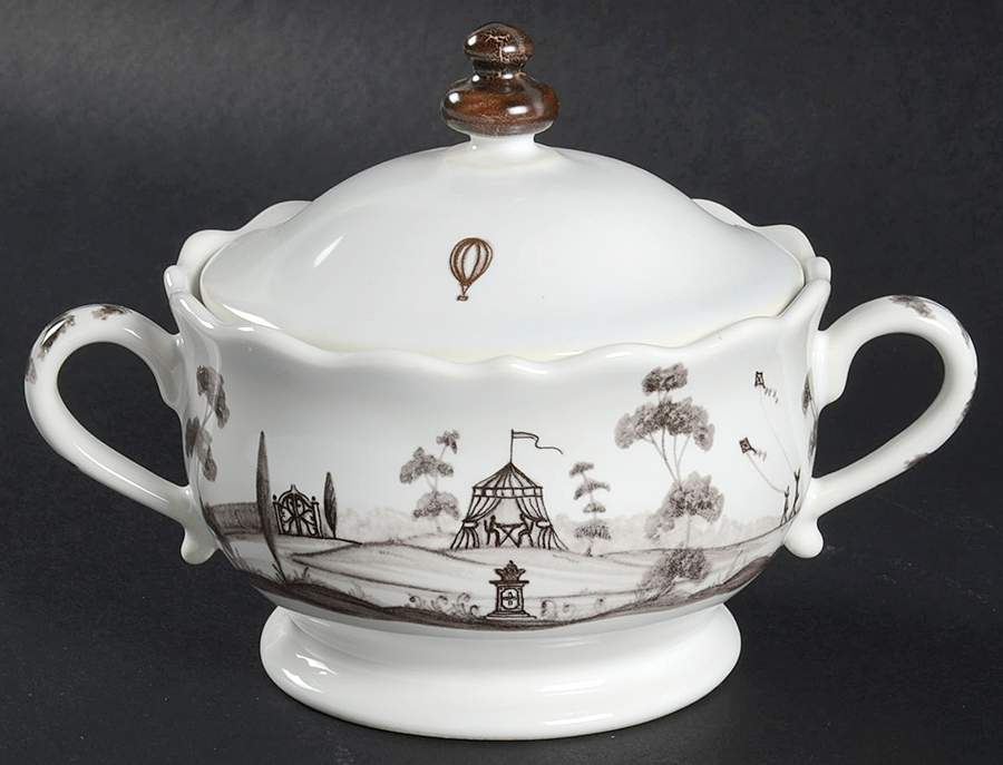 Country Estate - Flint Sugar Bowl & Lid by Juliska Ceramics-1