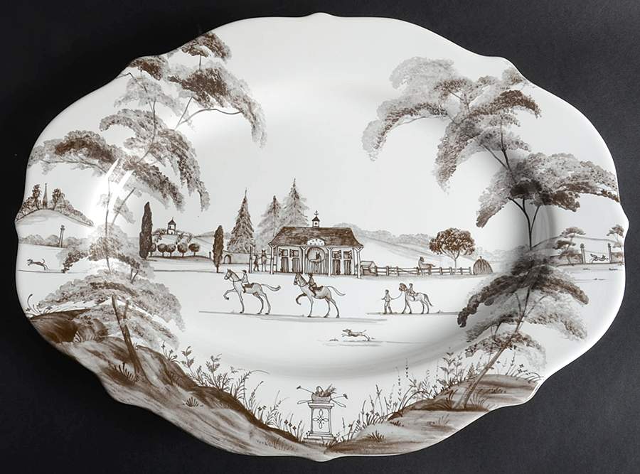 Country Estate - Flint 15" Oval Serving Platter by Juliska Ceramics-1