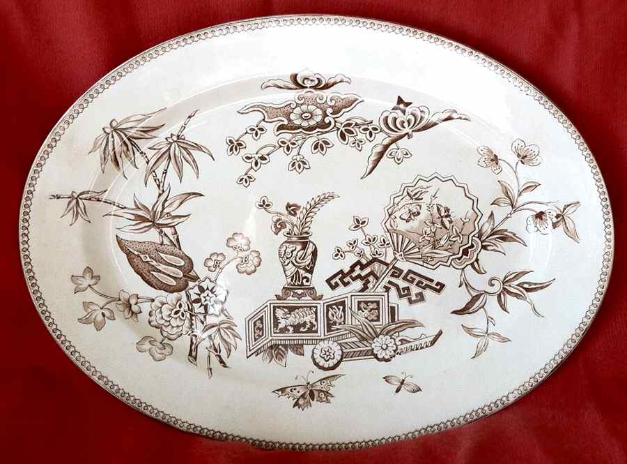 Oriental 17" Oval Serving Platter by James Beech & Son-1