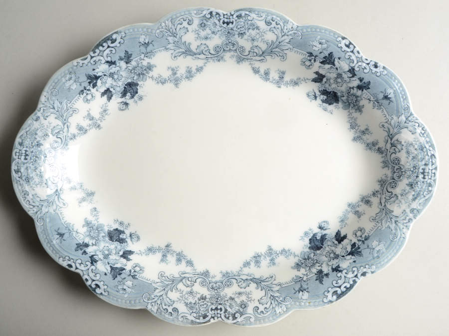Venetian Blue 16" Oval Serving Platter by Johnson Brothers-1
