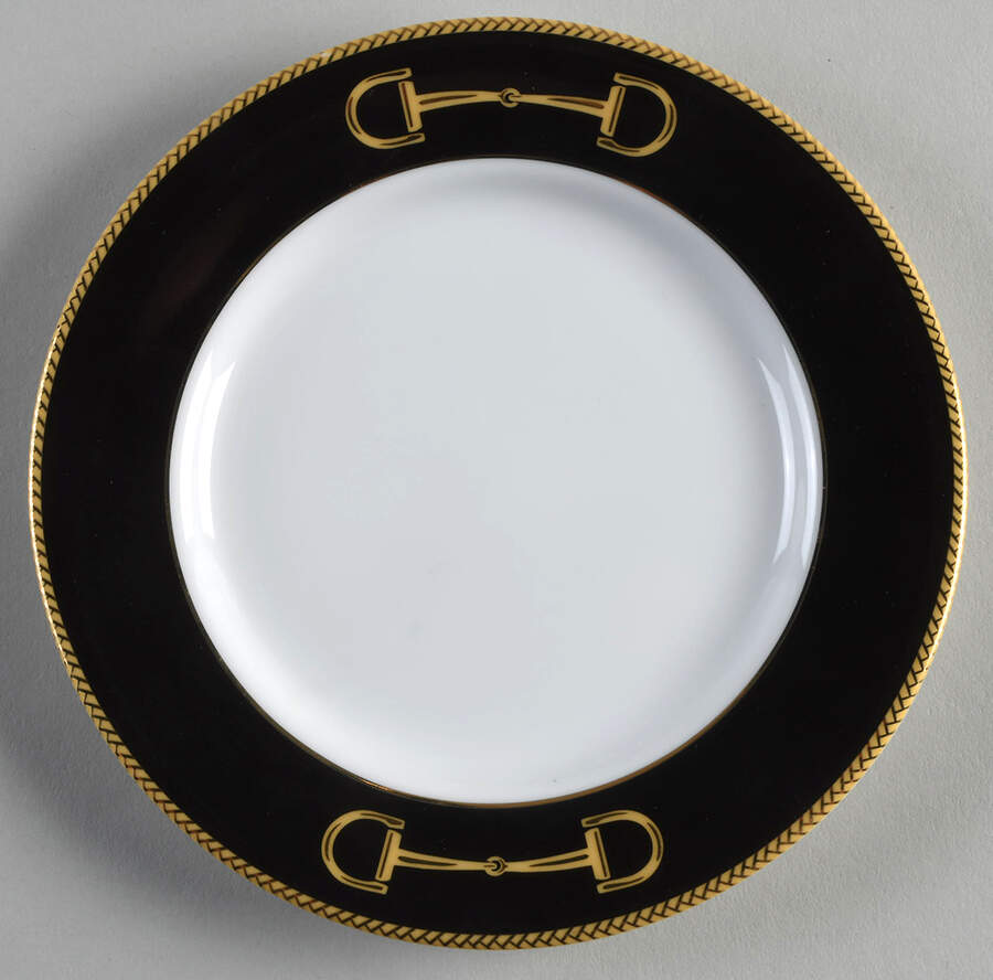 Black Cheval Bread & Butter Plate by Julie Wear Designs-1