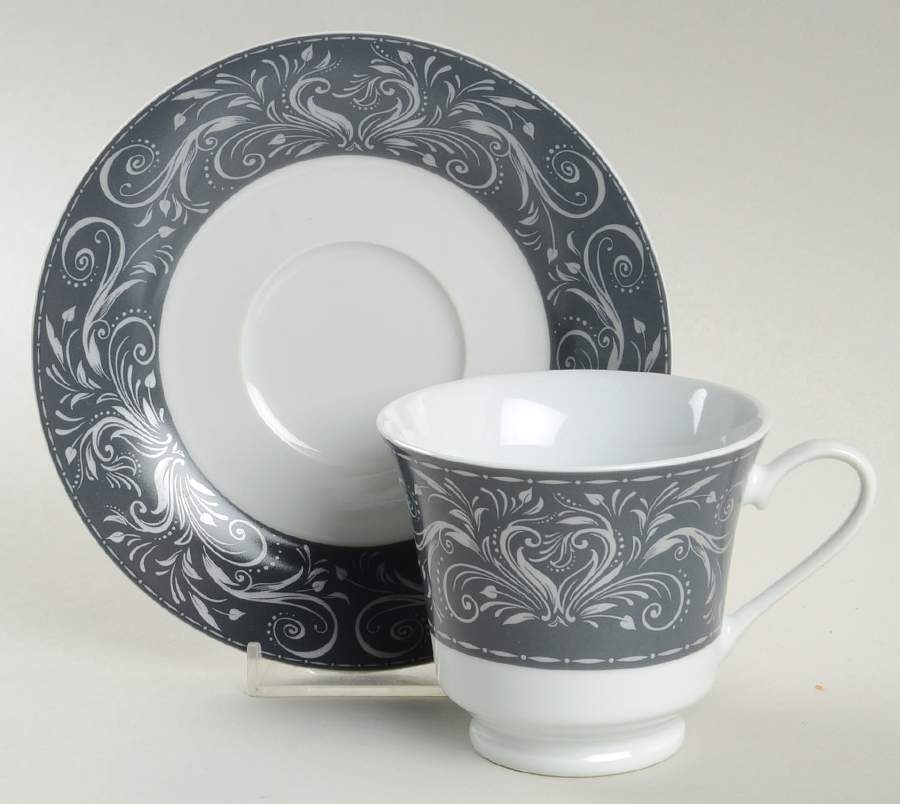 Montalira Gray Footed Cup & Saucer Set by JCPenney-1
