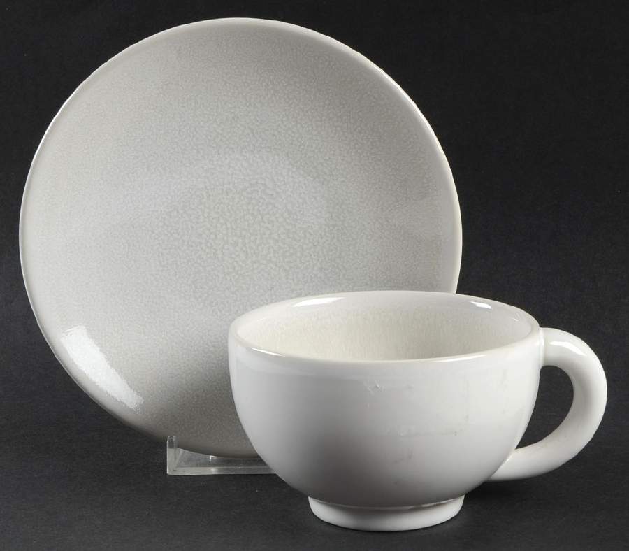Poeme Neige (Snow) Flat Cup & Saucer Set by Jars-France-1