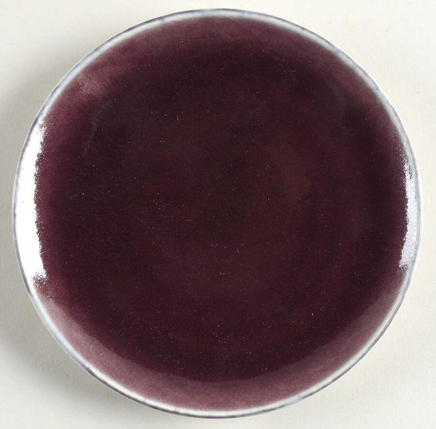 Tourron Eggplant and White Canape Plate by Jars-France-1