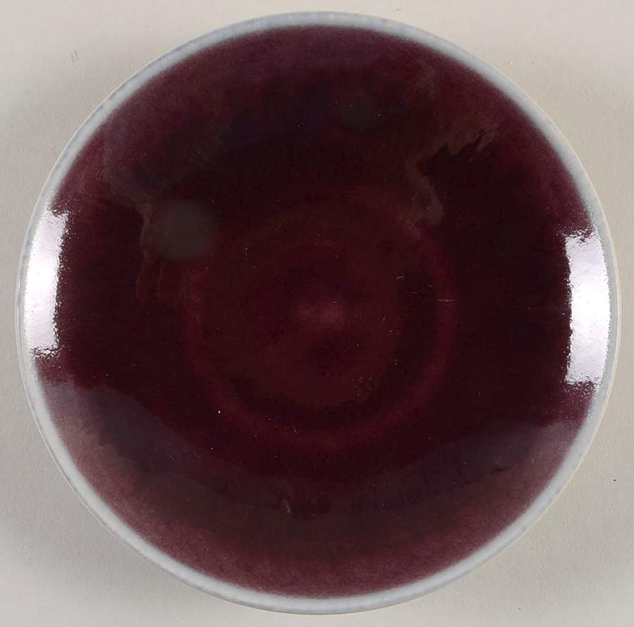 Tourron Eggplant and White Saucer by Jars-France-1