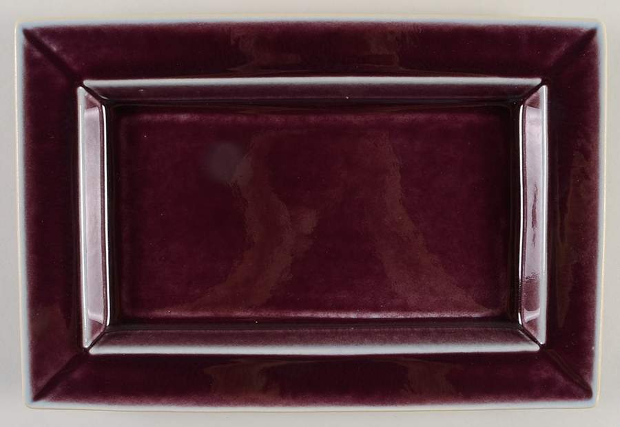 Tourron Eggplant and White 11" Rectangular Serving Platter by Jars-France-1