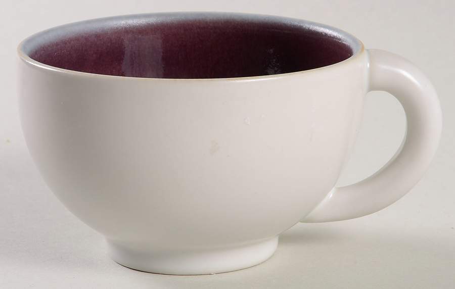 Tourron Eggplant and White Flat Cup by Jars-France-1