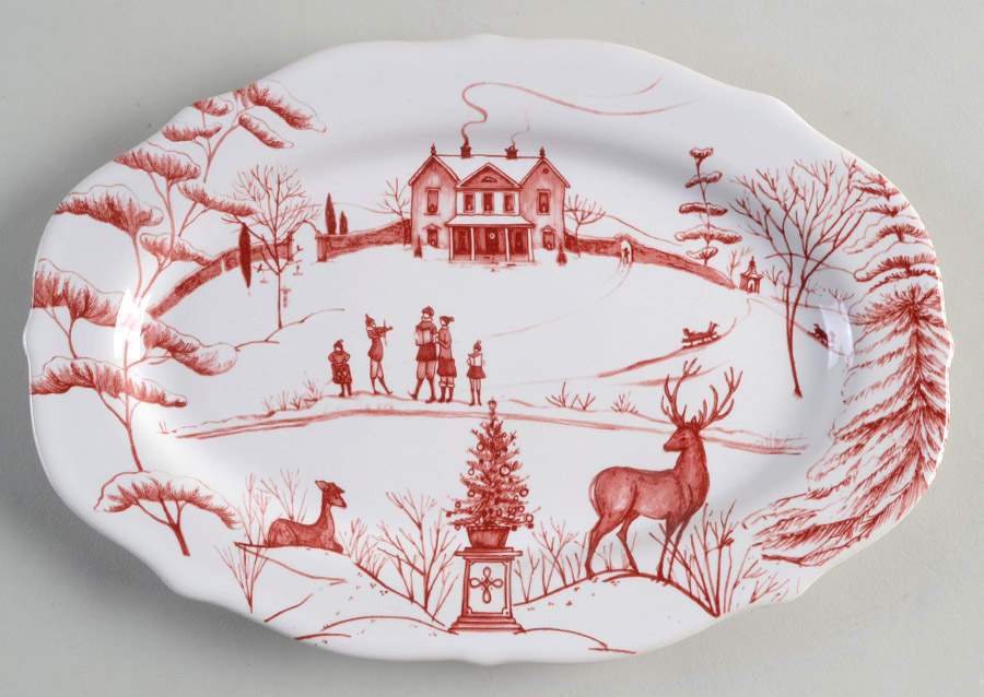 Country Estate Winter Holiday 10" Oval Tray by Juliska Ceramics-1