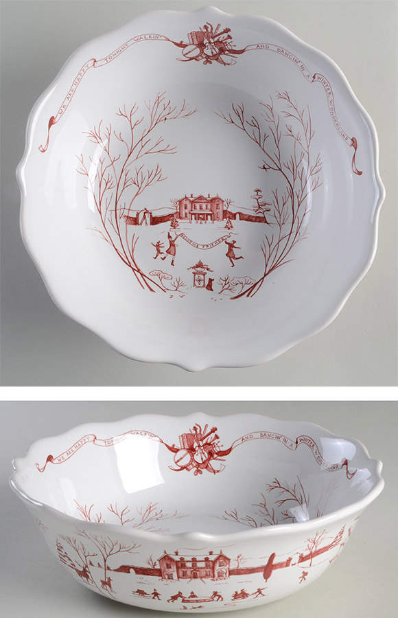 Country Estate Winter Holiday 10" Round Serving Bowl by Juliska Ceramics-1