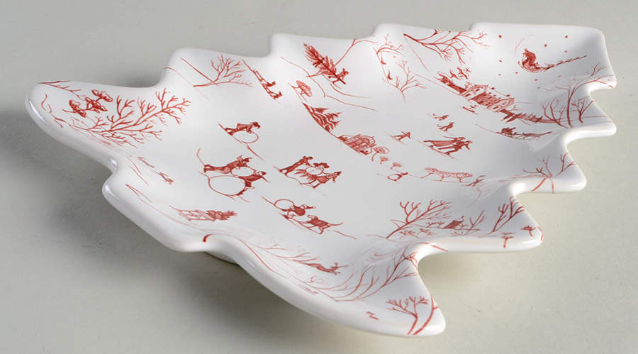 Country Estate Winter Holiday Small Tree Shaped Dish by Juliska Ceramics-1