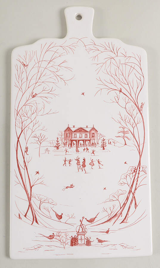 Country Estate Winter Holiday 13" Handled Hors d'Oeuvre Board by Juliska Ceramics-1