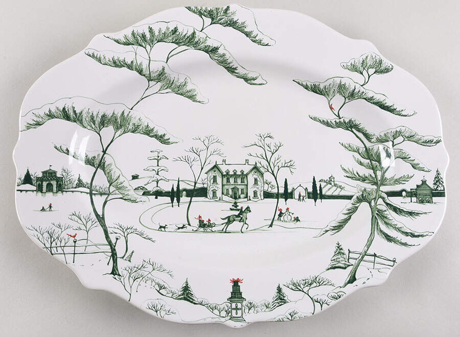 Country Estate Winter Holiday 18" Oval Serving Platter by Juliska Ceramics-1