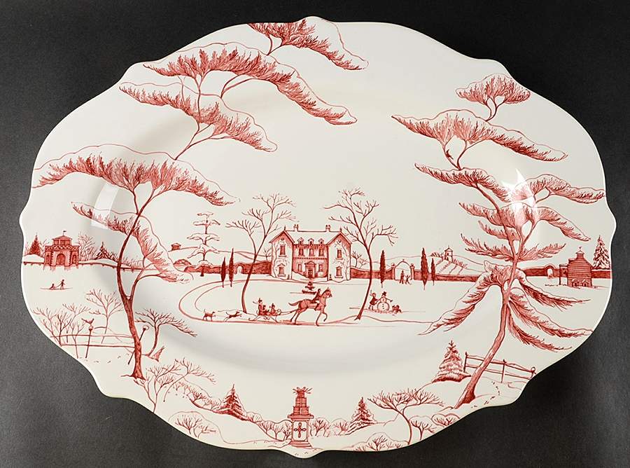 Country Estate Winter Holiday 18" Oval Serving Platter by Juliska Ceramics-1