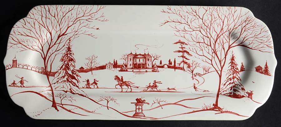 Country Estate Winter Holiday 15" Rectangular Tray by Juliska Ceramics-1