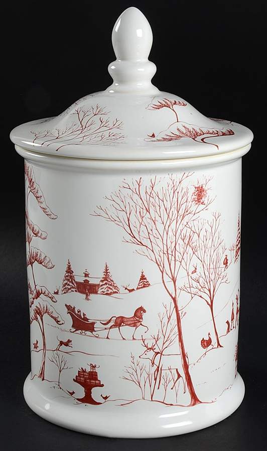 Country Estate Winter Holiday Cookie Jar & Lid by Juliska Ceramics-1
