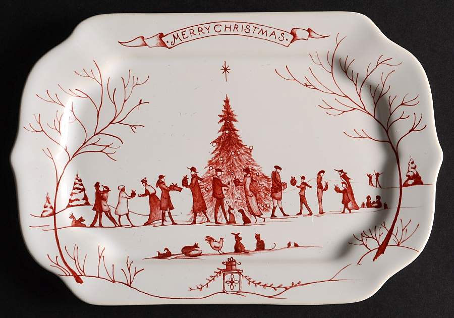 Country Estate Winter Holiday 7" Rectangular Tray by Juliska Ceramics-1