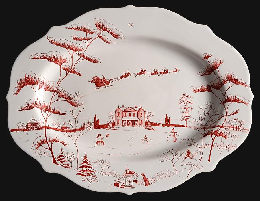 Country Estate Winter Holiday 15" Oval Serving Platter by Juliska Ceramics-1