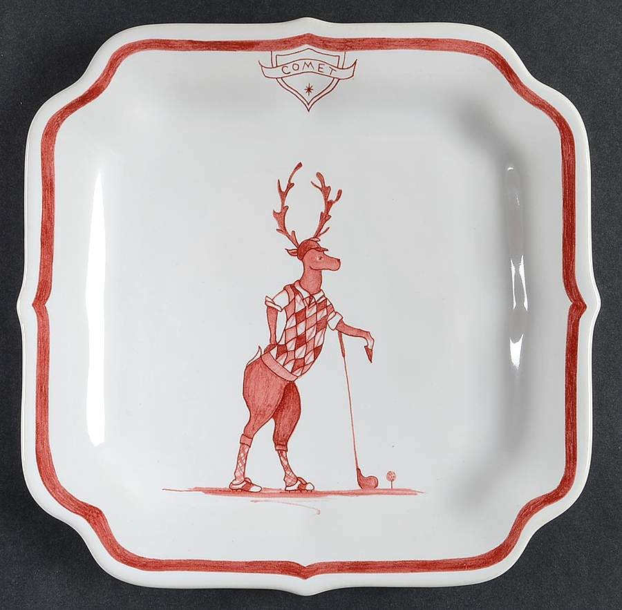 Country Estate Winter Holiday Square Party Plate by Juliska Ceramics-1