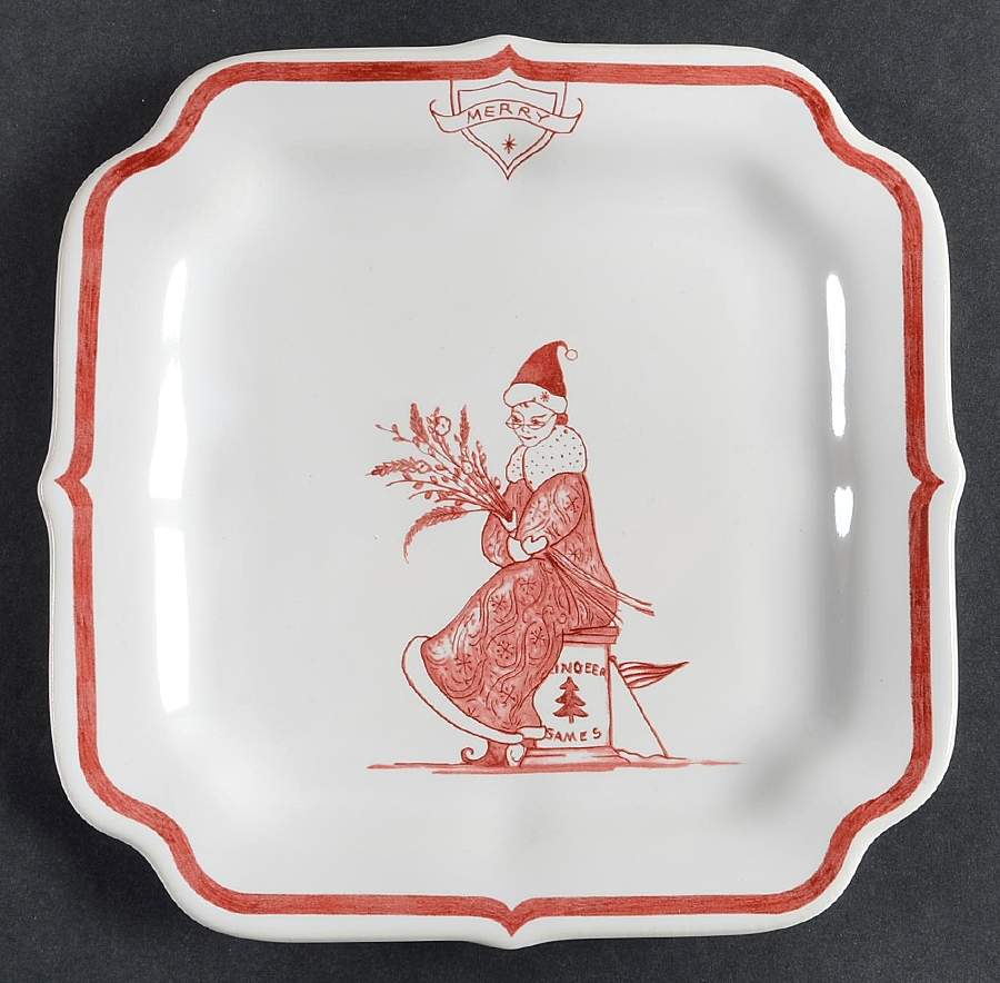 Country Estate Winter Holiday Square Party Plate by Juliska Ceramics-1