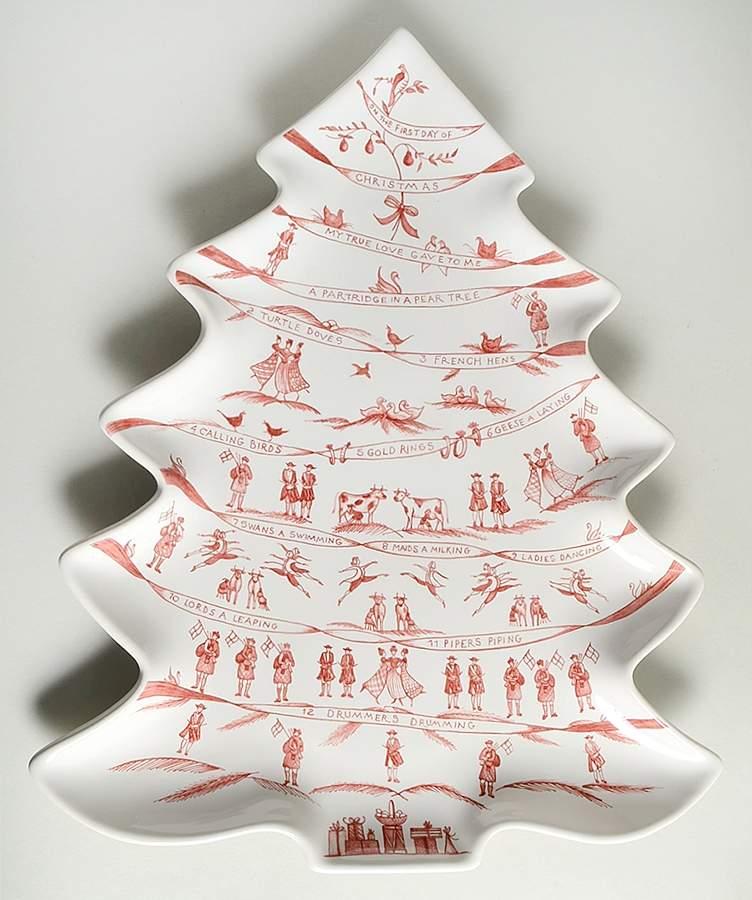 Country Estate Winter Holiday 15" Tree Shaped Platter by Juliska Ceramics-1