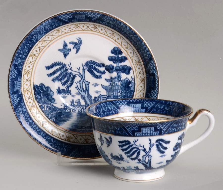 Imperial Blue Footed Cup & Saucer Set by Japan-1