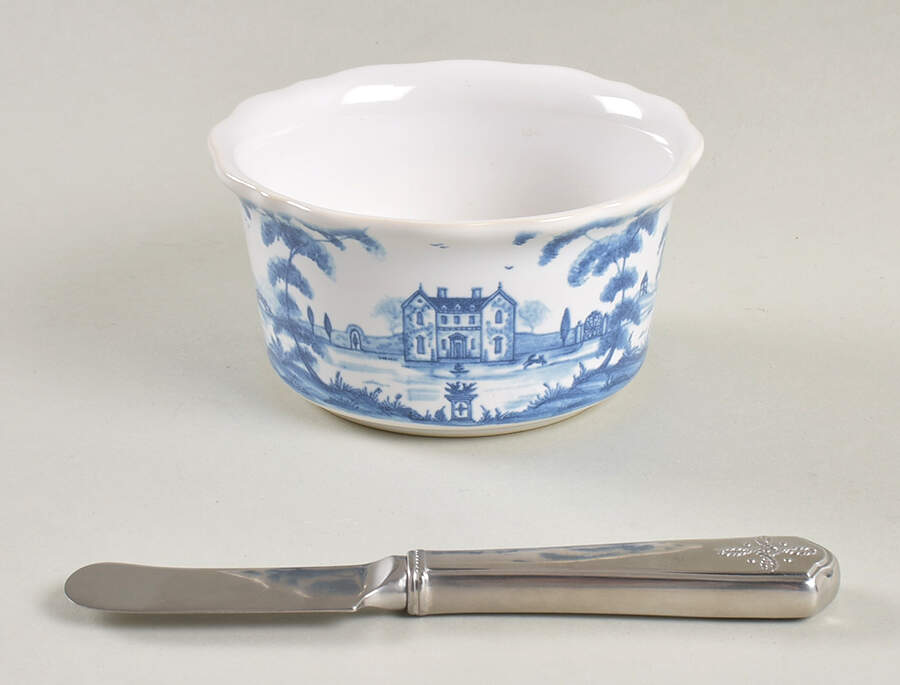 Country Estate Delft Blue Ramekin & Spreader Dip Set by Juliska Ceramics-1