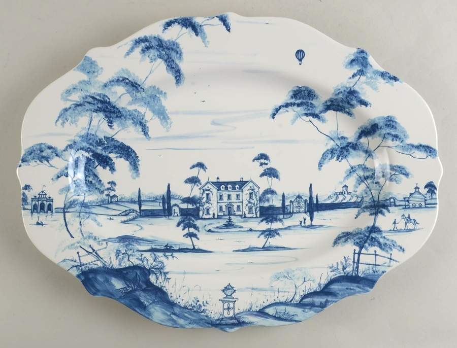 Country Estate Delft Blue 18" Oval Serving Platter by Juliska Ceramics-1