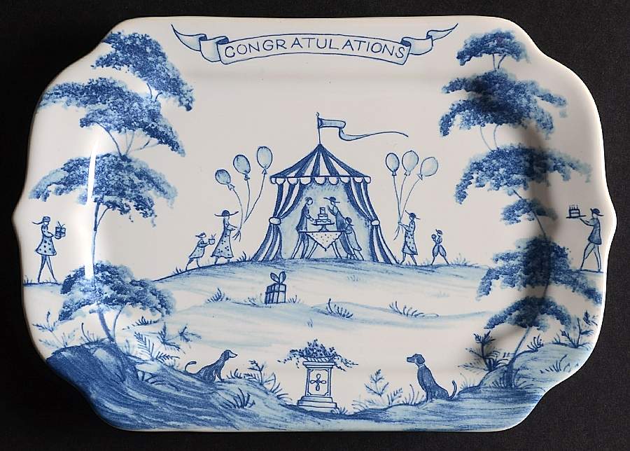Country Estate Delft Blue 7" Rectangular Tray by Juliska Ceramics-1