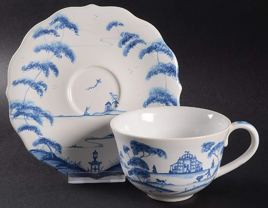 Country Estate Delft Blue Flat Cup & Saucer Set by Juliska Ceramics-1
