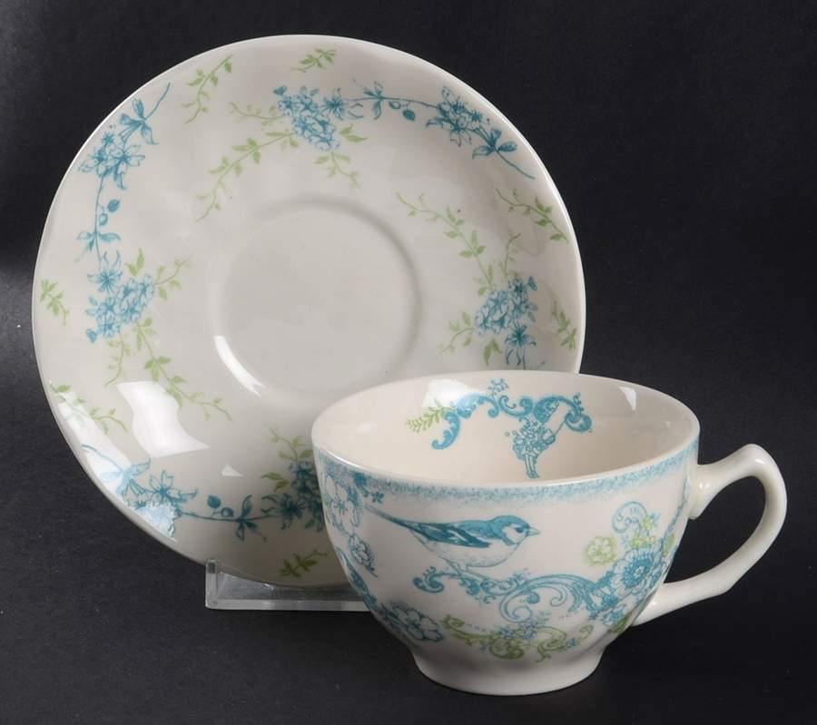 Vintage Charm Flat Cup & Saucer Set by Johnson Brothers-1