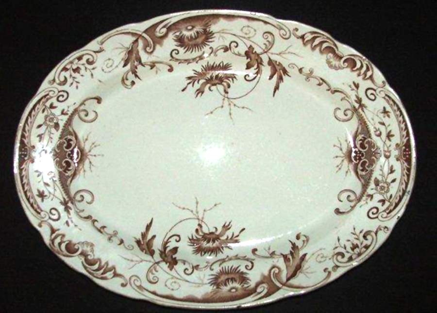 Braemar Brown 14" Oval Serving Platter by J & MP Bell-1