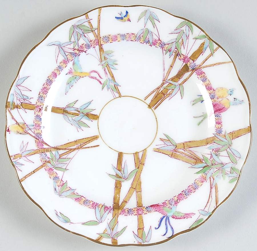 Florida Pink and Tan Dessert/Pie Plate by George Jones & Sons-1