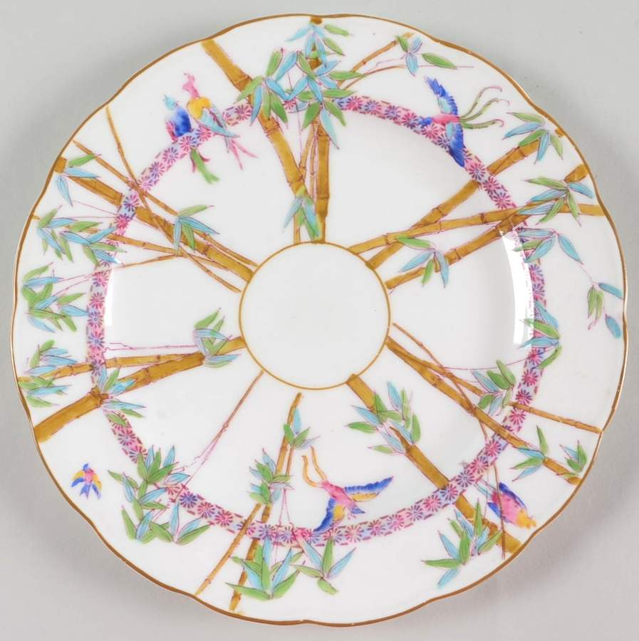 Florida Pink and Tan Salad Plate by George Jones & Sons-1