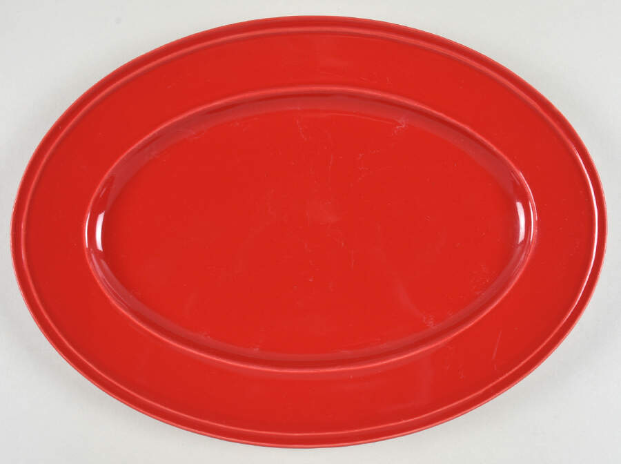 Stoneware Red 14" Oval Serving Platter by JCPenney-1