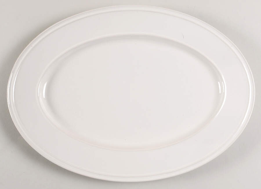 Stoneware White 14" Oval Serving Platter by JCPenney-1