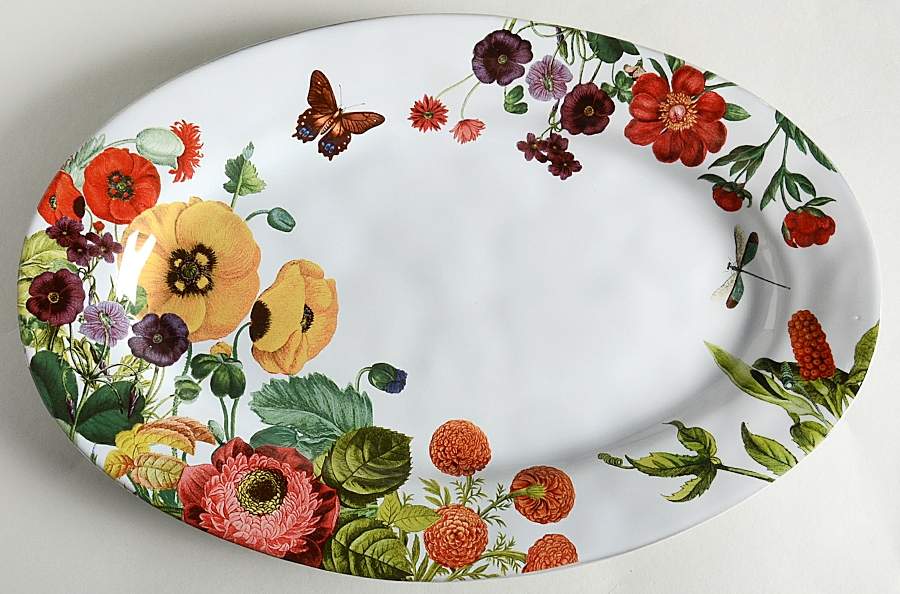 Field of Flowers 14" Oval Serving Platter by Juliska Ceramics-1