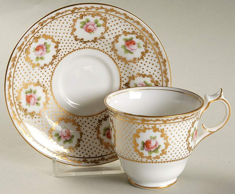 19952 Footed Demitasse Cup & Saucer Set by George Jones & Sons-1