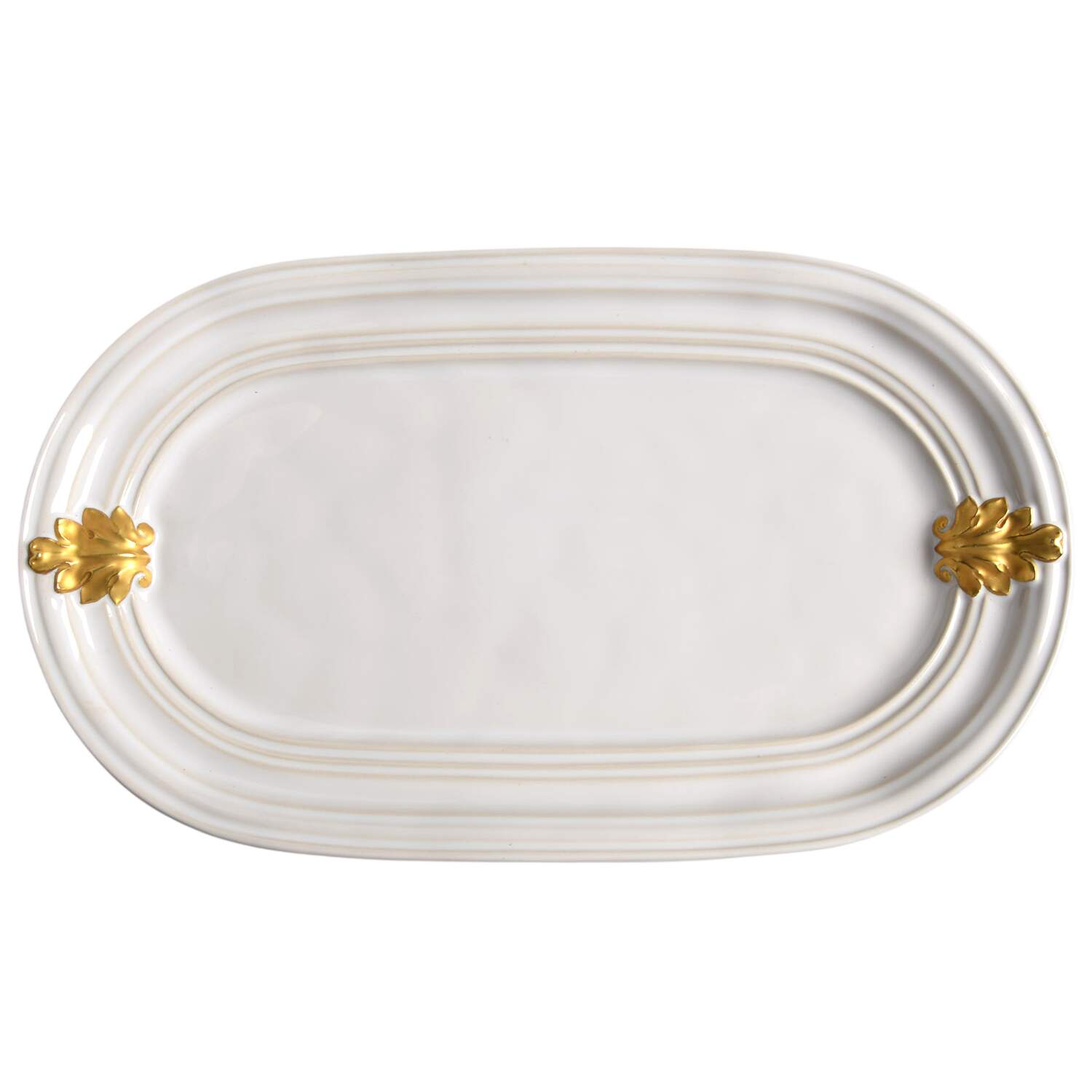 Acanthus 14" Oval Serving Platter by Juliska Ceramics-1