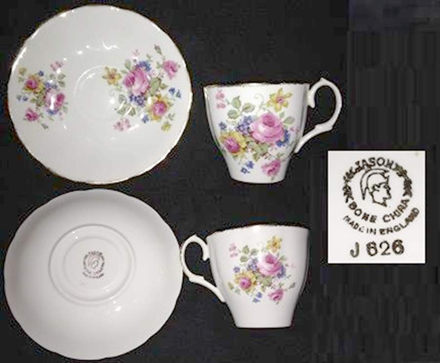 J626 Flat Cup & Saucer Set by Jason (England)-1