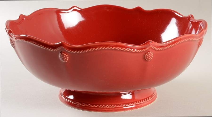 Berry and Thread Ruby Large Footed Fruit Bowl by Juliska Ceramics-1