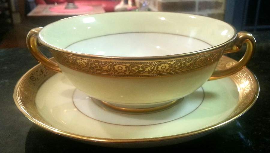 JAP1277 Flat Cream Soup Bowl & Saucer Set by Japan-1