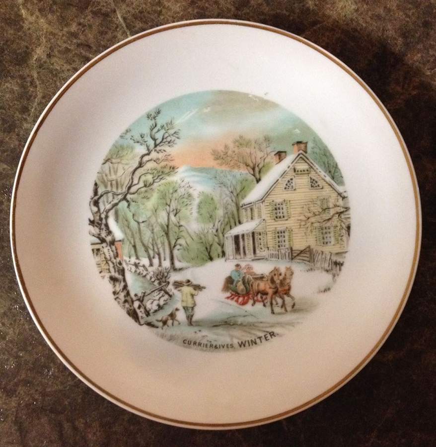 Currier & Ives Wall Plate by Japan-1