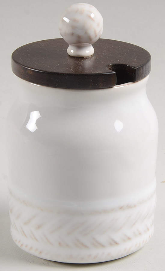 Le Panier Whitewash Sugar Bowl & Lid by Juliska Ceramics-1